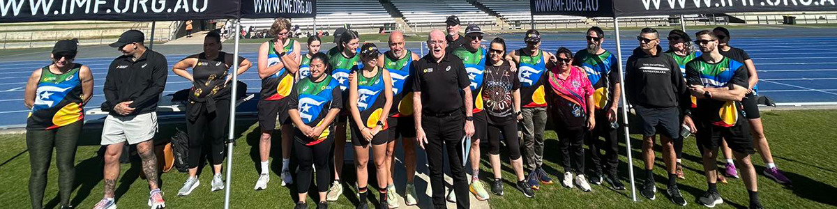 Indigenous Marathon Project participants on the athletics track