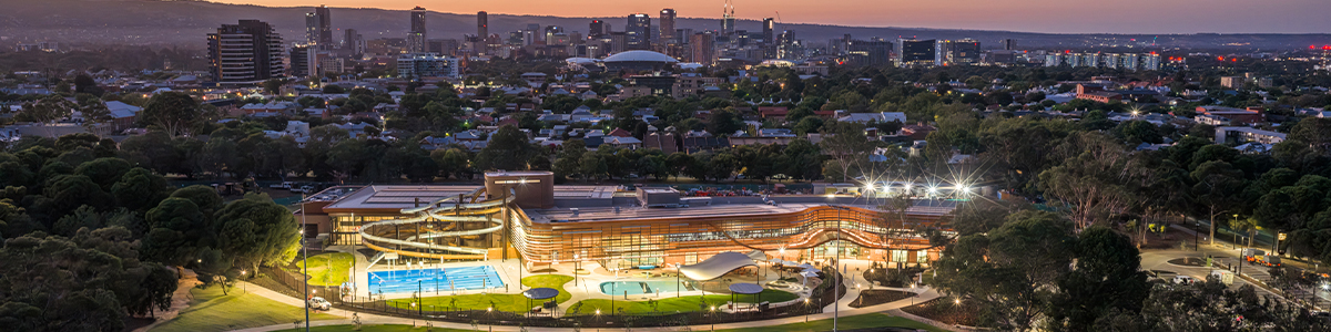 Drone image of Adelaide Aquatic Centre